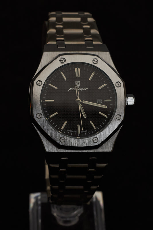 Reloj octagonal negro Poedagar