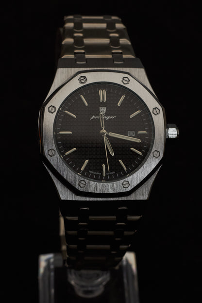 Reloj octagonal negro Poedagar