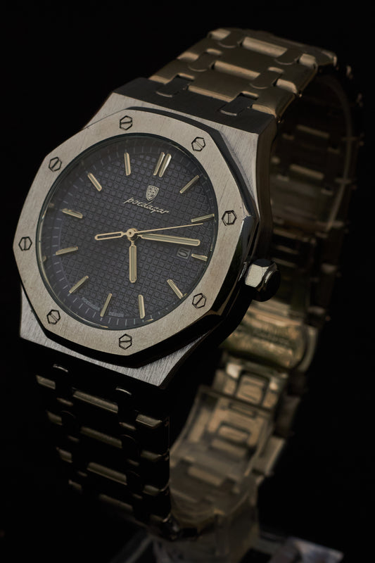 Reloj octagonal negro Poedagar