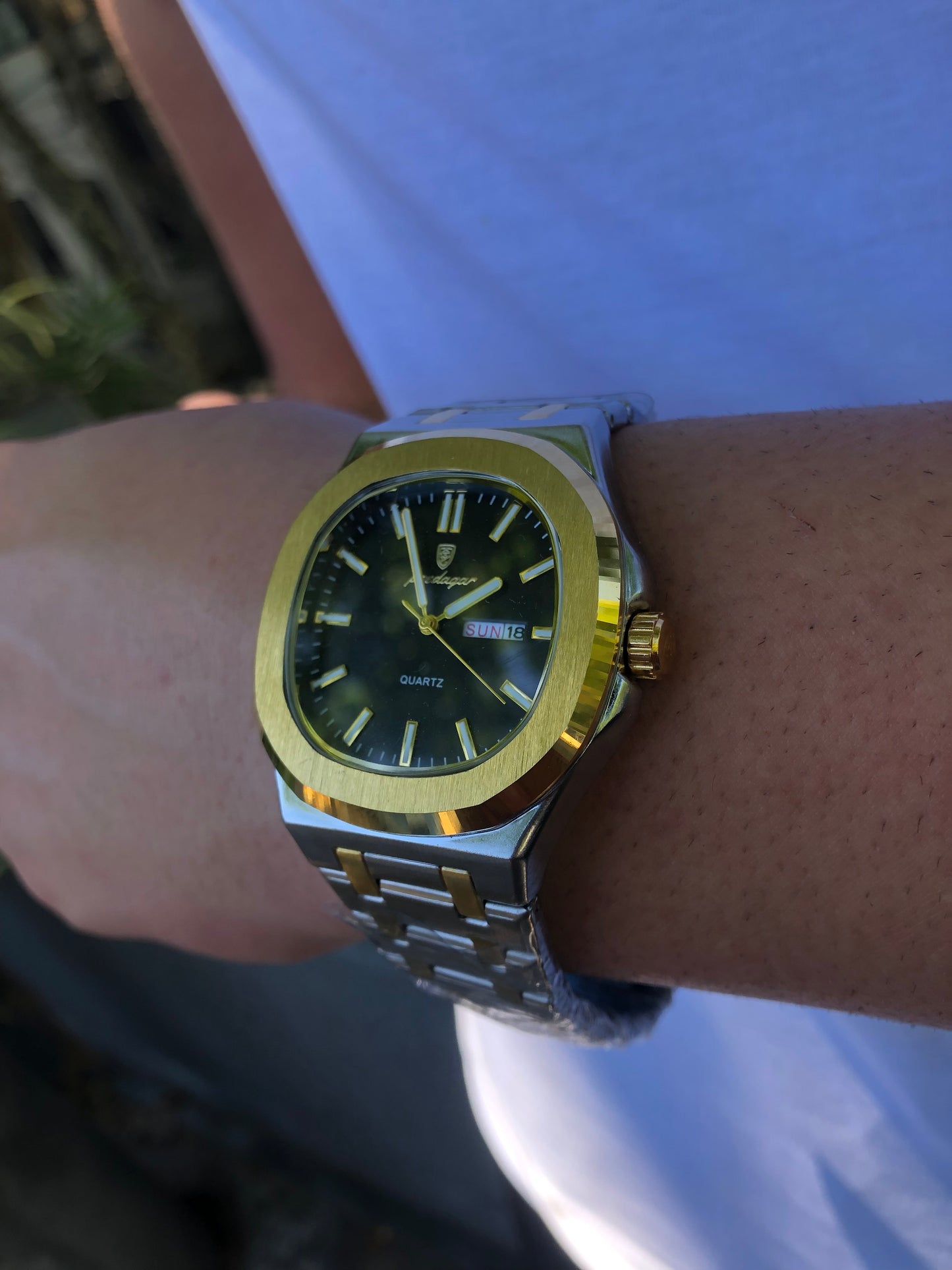 Poedagar cara negra detalles en dorado